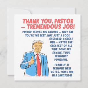 Thank You Pastor Appreciation  Card