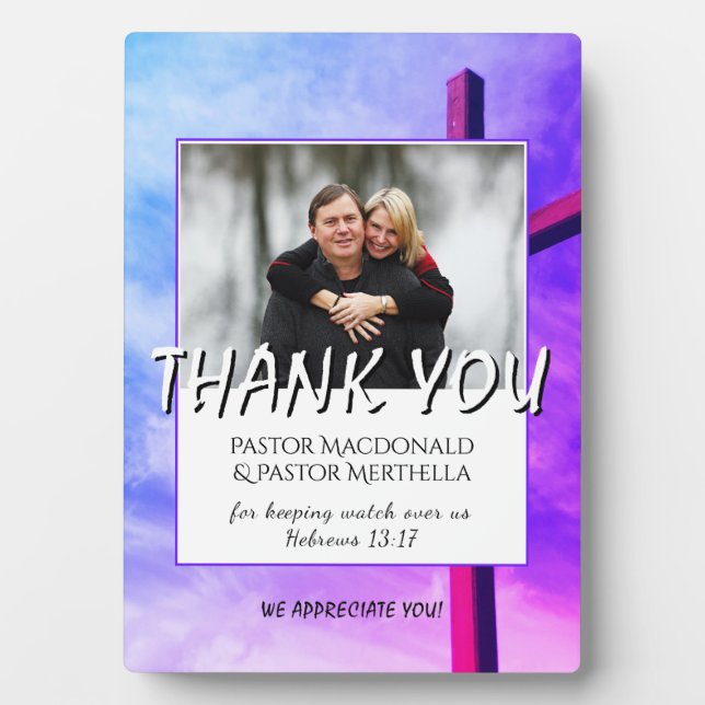 THANK YOU PASTOR Photo Plaque (Front)
