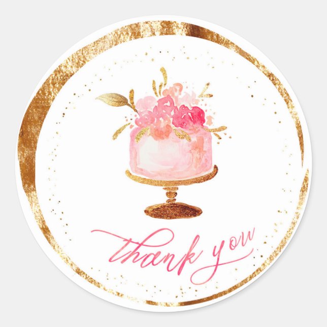 ★ Thank you  Patisserie ,Bakery ,Cakes & Sweets Classic Round Sticker (Front)