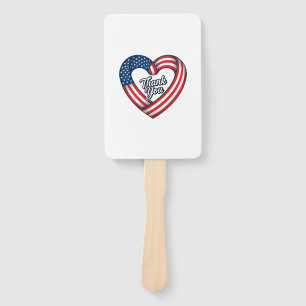Thank You Patriotic Heart Vintage Vector Design_1 Hand Fan