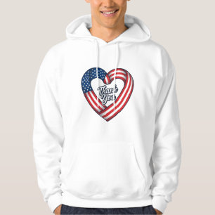 Thank You Patriotic Heart Vintage Vector Design_1 Hoodie