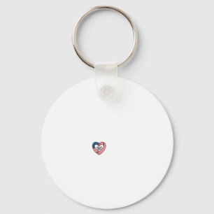Thank You Patriotic Heart Vintage Vector Design_1 Key Ring