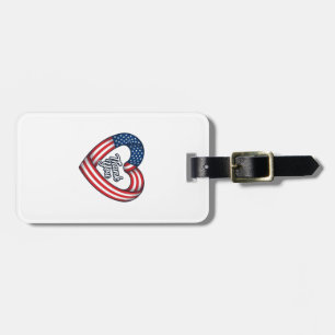 Thank You Patriotic Heart Vintage Vector Design_1 Luggage Tag