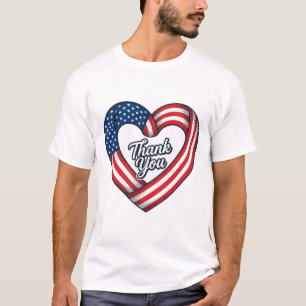 Thank You Patriotic Heart Vintage Vector Design_1 T-Shirt