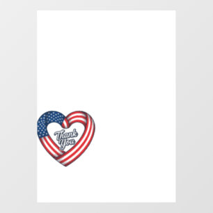 Thank You Patriotic Heart Vintage Vector Design_1 Window Cling