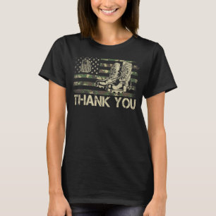 Thank You Patriotic Proud Veteran Camouflage Ameri T-Shirt