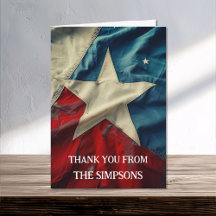 Thank You Patriotic Red White Blue Lone Star 