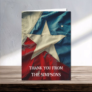 Thank You Patriotic Red White Blue Lone Star Card