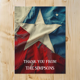 Thank You Patriotic Red White Blue Lone Star  Postcard