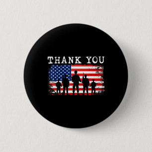 Thank You Patriotic Veteran Memorial Day 4th Of Ju 6 Cm Round Badge