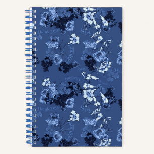 Thank You Pattern Blue Notebook