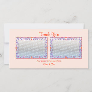 Thank You Peach 2 Photos Card