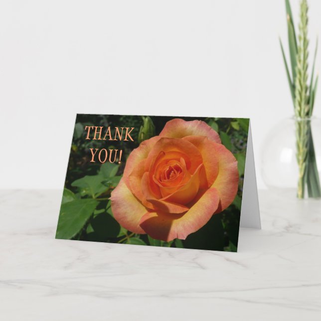 Thank You Peach Rose Card (Front)