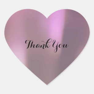 Thank You Pearly Purple Lilac Lavender Gray Heart Sticker