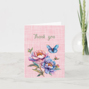 Thank you Peonies and Butterfly Card