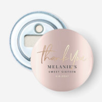 Thank You Personalised 16th Bridal Rose Gold Chic