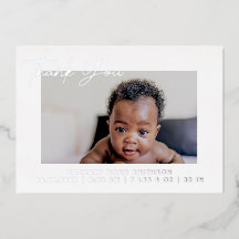     Thank You Personalised Birth Announcement Card