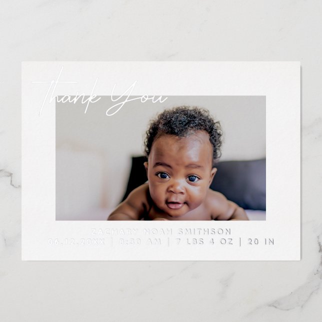     Thank You Personalised Birth Announcement Card (Front)