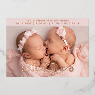 Thank You Personalised Birth Announcement Card