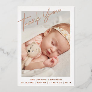Thank You Personalised Birth Announcement Card