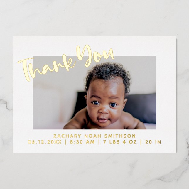     Thank You Personalised Birth Announcement Card (Front)
