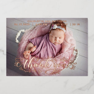 Thank You Personalised Birth Announcement Card
