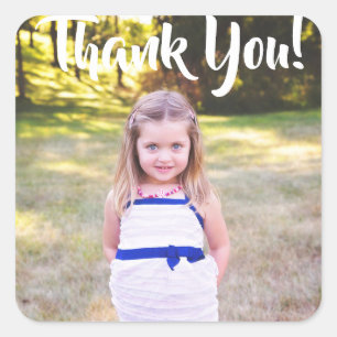 Thank You Personalised Birthday Photo Stickers