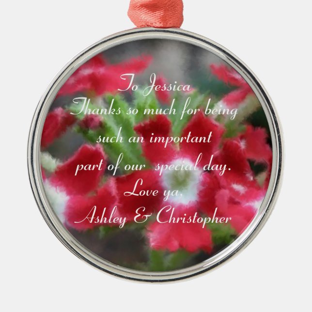 Thank You: Personalised Floral Ornament (Front)
