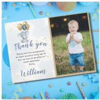 Thank You Personalised Photo 1st Birthday Card