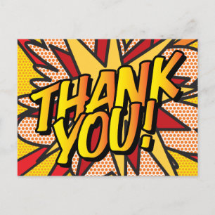 THANK YOU Personalised Speech Bubble Modern Fun Announcement Postcard