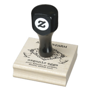 Thank You Personalised Vintage Chicken Farmhouse Rubber Stamp