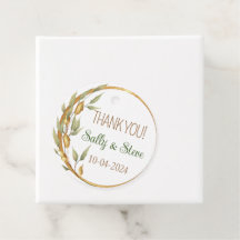 Thank you personalised wedding favour tags