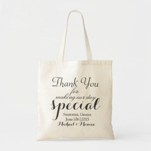 Thank You Personalised Wedding Hotel Gift Tote Bag