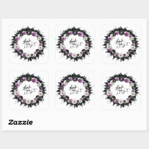 Thank You Personalized Flowers Postage Square Sticker