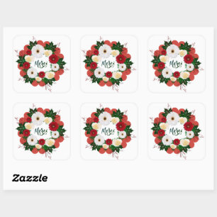 Thank You Personalized Flowers Postage Square Sticker