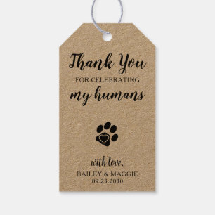 Thank You Pet Biscuit Bar Dog Treat Wedding Favour Gift Tags