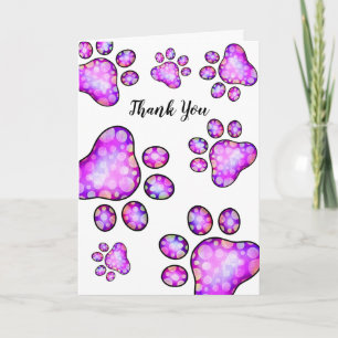 Thank You Pet Paw Dog Sitting Card
