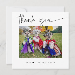 THANK YOU PET PHOTO modern simple script Card