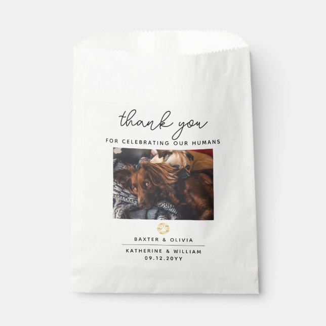 Thank You Pet Photo Wedding  Favour Bags (Front)