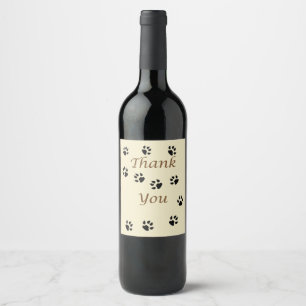 Thank You Pet Sitter Dog Walker Appreciation Wine Label