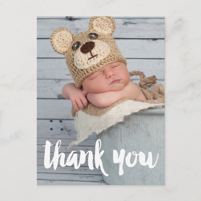 Thank You Photo Baby Birth Announcement Postcard (Front)