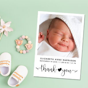Thank You Photo Birth Announcement