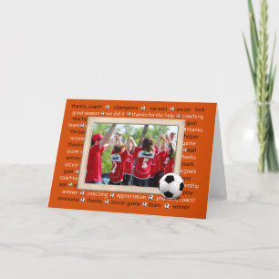 Thank you photo card for Soccer Coach