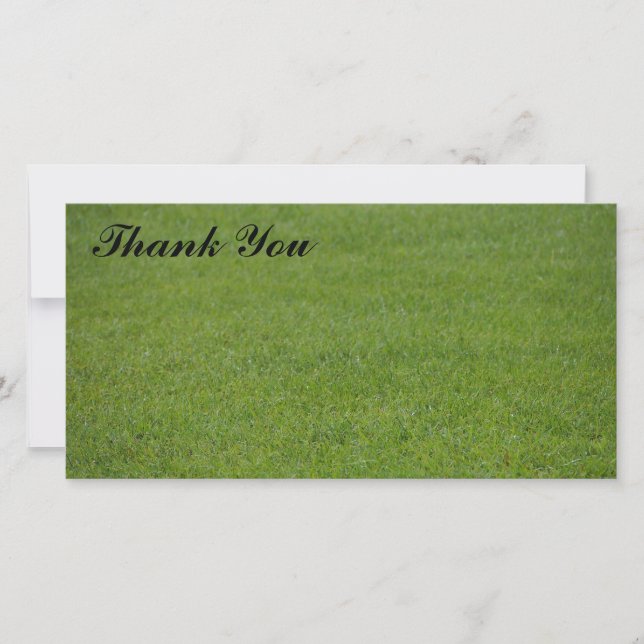 Thank You photo card - green grass (Front)