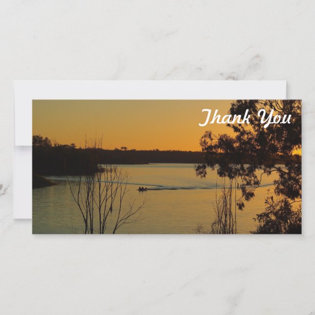 Thank You photo card - Lake Monduran sunset (Front)