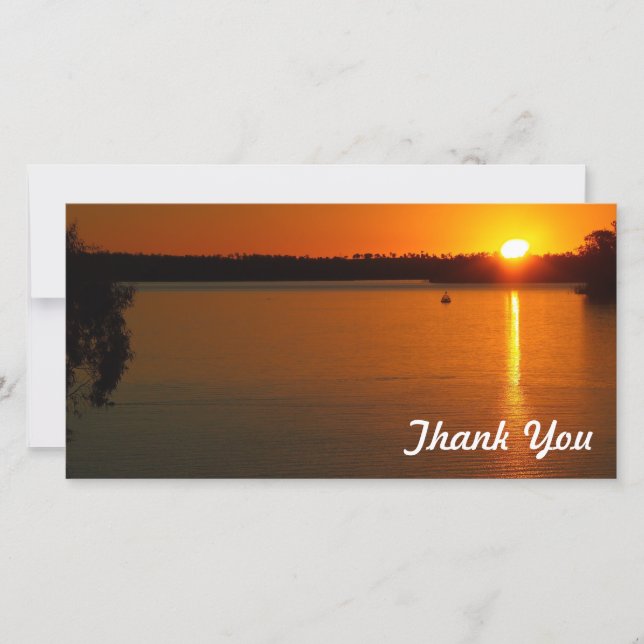 Thank You photo card - Lake Monduran sunset (Front)
