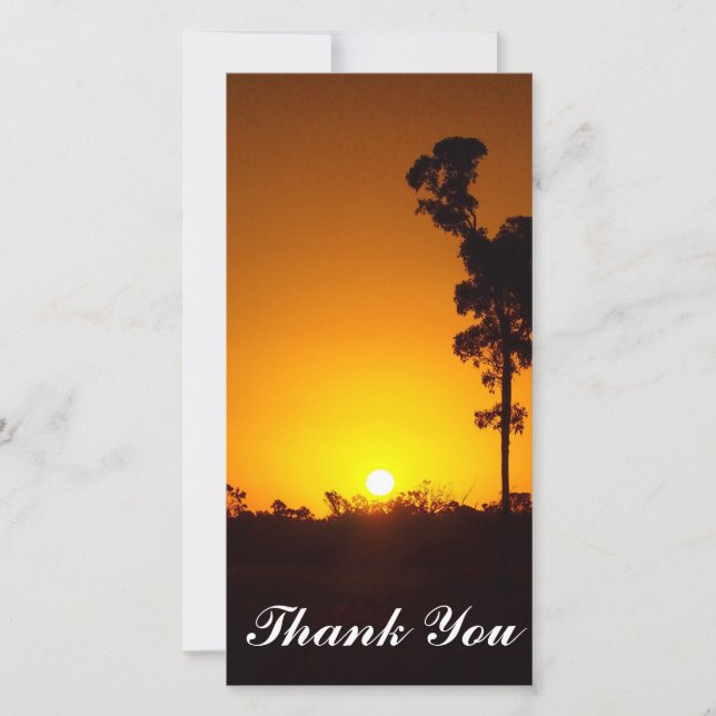 Thank You photo card - sunset (Front)