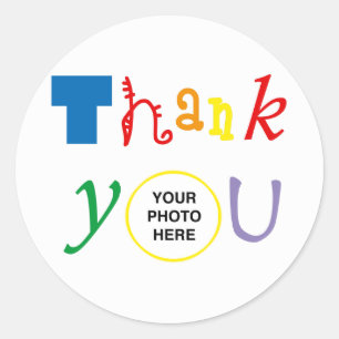 Thank you photo classic round sticker
