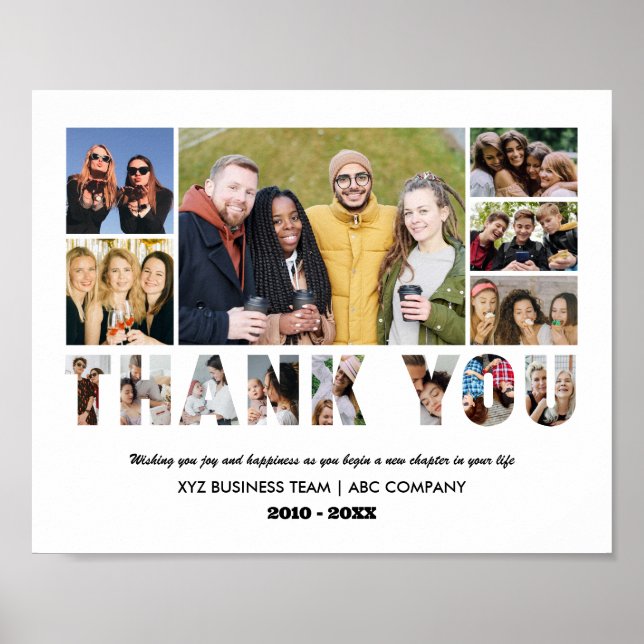 Thank You Photo Collage Farewell Retirement Party Poster (Front)