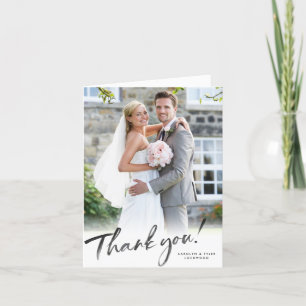 THANK YOU PHOTO elegant black ink calligraphy